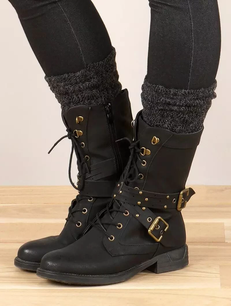 Guêtres Crochet "Naïlo", Gris Foncé 1 Guêtres Crochet "Naïlo", Gris Foncé