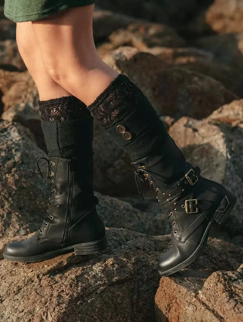 Guêtres Crochet "Naïlo", Noir 2 Guêtres Crochet "Naïlo", Noir – Image 2