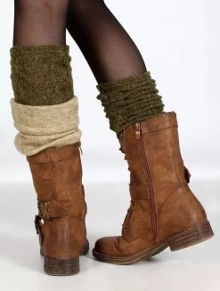 Guêtres Crochet "Naïlo", Vert Kaki -Magasin De Vêtements Pour Femmes guetres crochet nailo vert kaki p image 334215 grande