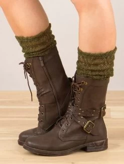 Guêtres Crochet "Naïlo", Vert Kaki