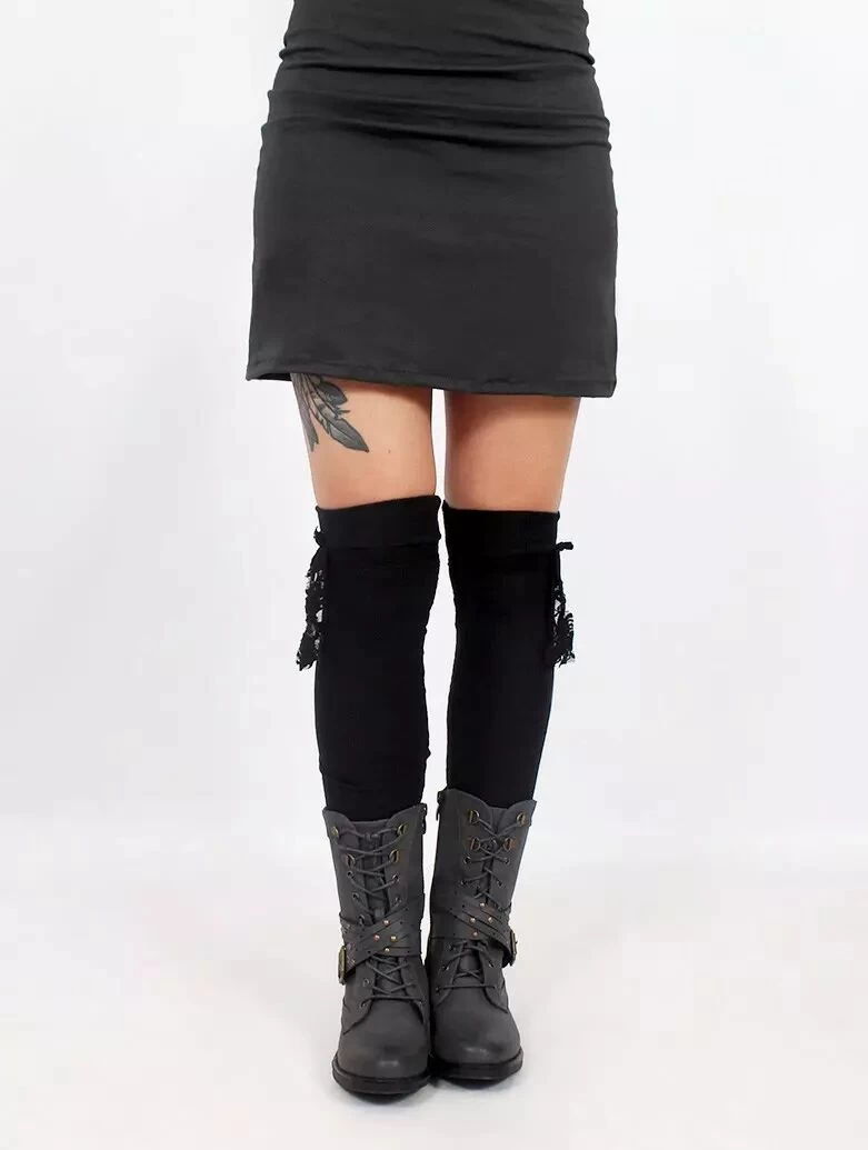 Guêtres Montantes "Jeïka", Noir Dentelle Noire 1 Guêtres Montantes "Jeïka", Noir Dentelle Noire