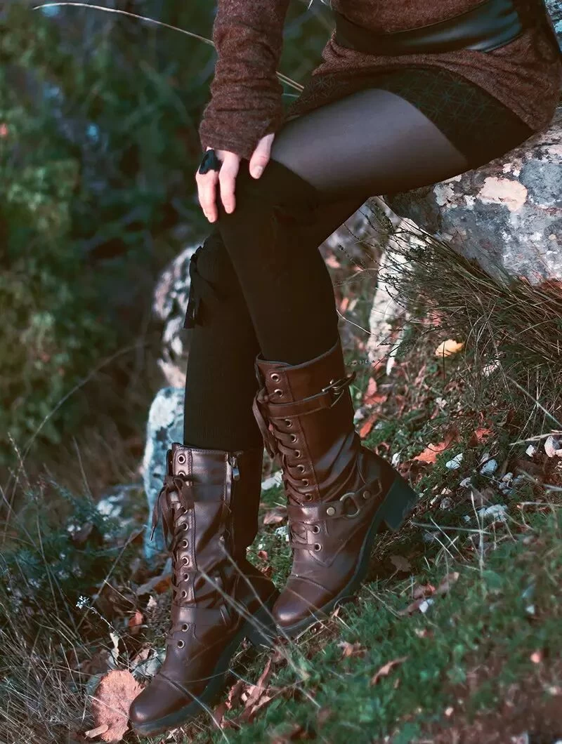 Guêtres Montantes "Jeïka", Noir Dentelle Noire 2 Guêtres Montantes "Jeïka", Noir Dentelle Noire – Image 2