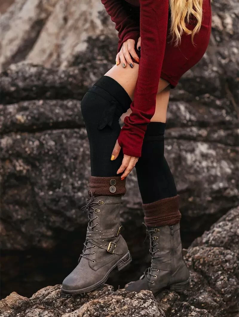 Guêtres Montantes "Jeïka", Noir Dentelle Noire 7 Guêtres Montantes "Jeïka", Noir Dentelle Noire – Image 7