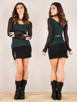 Jupe Courte Avec Laçage "Aryäzz", Noir -Magasin De Vêtements Pour Femmes jupe aryazz noir p image 337184 grande