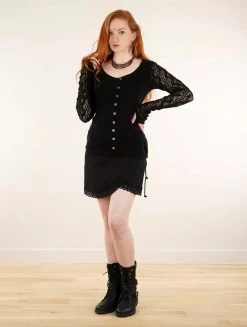 Jupe Courte Portefeuille "Lüuz", Noir -Magasin De Vêtements Pour Femmes jupe courte portefeuille luuz noir p image 347058 grande