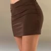 Jupe Courte Avec Détail Plissé "Eellaï", Marron