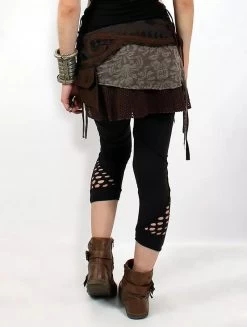 Legging Court Ajouré En Patchwork "Aswad", Noir -Magasin De Vêtements Pour Femmes legging court ajoure en patchwork aswad noir p image 341167 grande