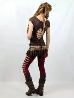 Legging Court Pointu Ajouré "Yaqui", Rouge Foncé -Magasin De Vêtements Pour Femmes legging court pointu ajoure yaqui rouge fonce p image 341600 grande