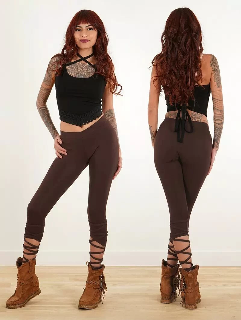 Legging Court Pointu "Lï-Jade", Marron 4 Legging Court Pointu "Lï-Jade", Marron – Image 4