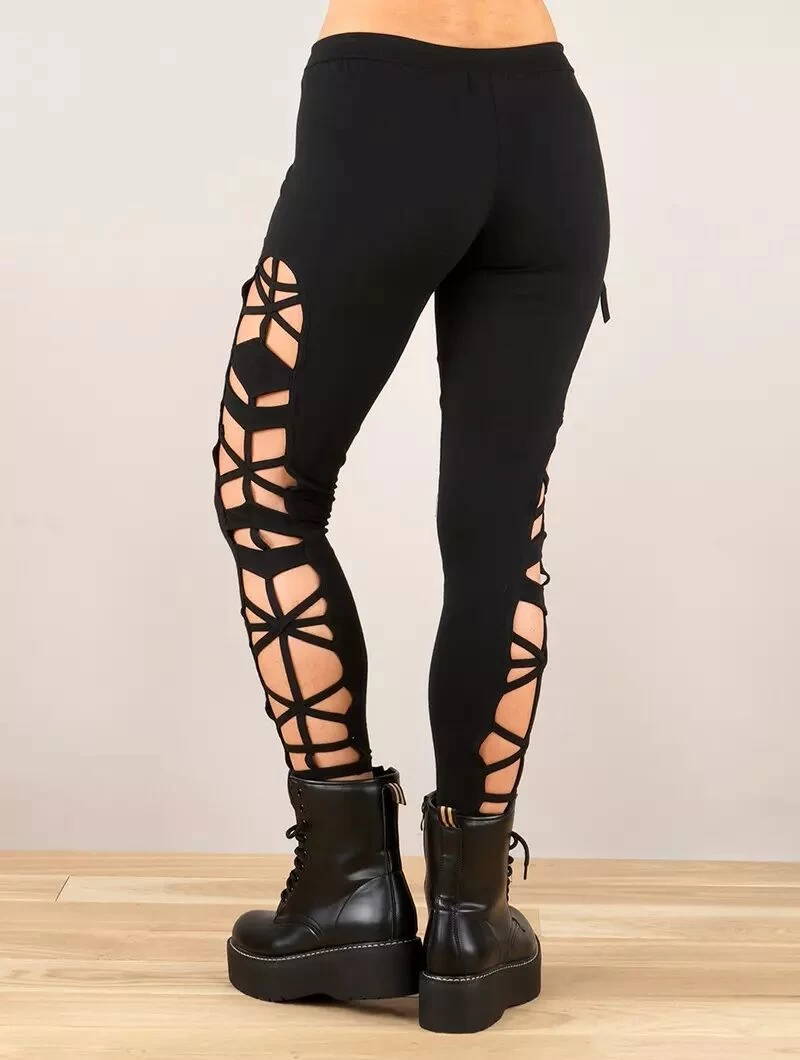 Legging Long Ajouré "Amaru", Noir 2 Legging Long Ajouré "Amaru", Noir – Image 2