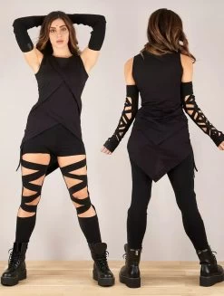 Legging Long Ajouré "Aymara", Noir -Magasin De Vêtements Pour Femmes legging long ajoure aymara noir p image 336041 grande