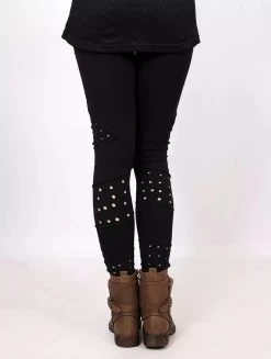 Legging Long Ajouré En Patchwork "Shaurya", Noir -Magasin De Vêtements Pour Femmes legging long ajoure en patchwork shaurya noir p image 341200 grande