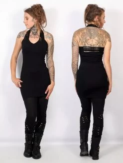 Legging Long Ajouré En Patchwork "Shaurya", Noir -Magasin De Vêtements Pour Femmes legging long ajoure en patchwork shaurya noir p image 343959 grande