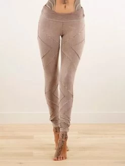 Legging Long En Patchwork "Nyepi", Beige Délavé