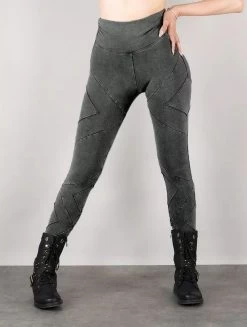 Legging Long En Patchwork "Nyepi", Gris Délavé