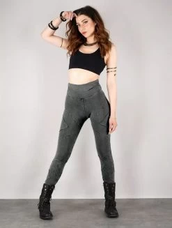 Legging Long En Patchwork "Nyepi", Gris Délavé -Magasin De Vêtements Pour Femmes legging long en patchwork nyepi gris delave p image 342975 grande