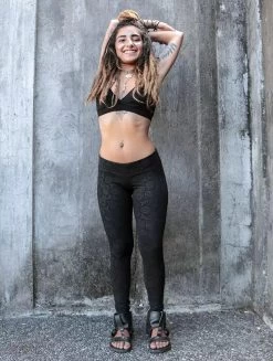 Legging Long Imprimé "Hatha Cosmic", Noir