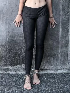 Legging Long Imprimé "Hatha Drop", Noir