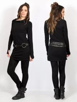 Legging Long Imprimé "Hatha Snake", Noir -Magasin De Vêtements Pour Femmes legging long imprime hatha snake noir p image 339967 grande