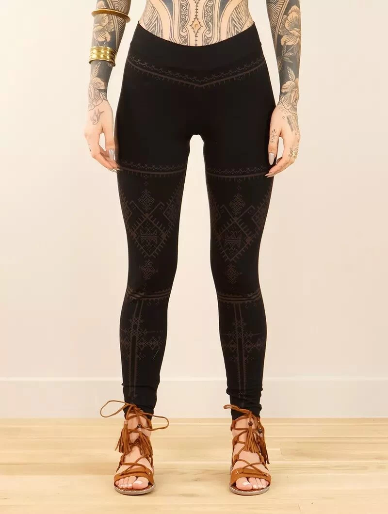 Legging Long Imprimé "Rinji Thiziri", Noir 1 Legging Long Imprimé "Rinji Thiziri", Noir