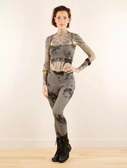 Legging Long Imprimé "Rinji Tie Dye", Noir -Magasin De Vêtements Pour Femmes legging long imprime rinji tie dye noir p image 347713 grande