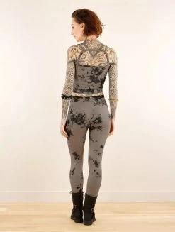 Legging Long Imprimé "Rinji Tie Dye", Noir -Magasin De Vêtements Pour Femmes legging long imprime rinji tie dye noir p image 347714 grande