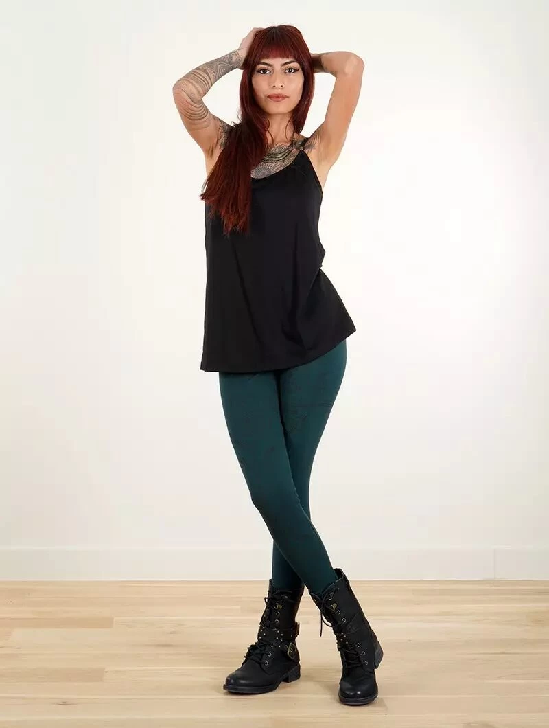 Legging Long Imprimé "Rinji Zohraa", Bleu Pétrole 4 Legging Long Imprimé "Rinji Zohraa", Bleu Pétrole – Image 4