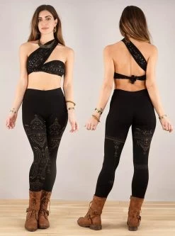 Legging Long Imprimé "Rinji Zohraa", Noir -Magasin De Vêtements Pour Femmes legging long imprime rinji zohraa noir p image 337341 grande