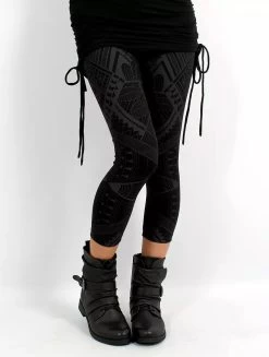 Legging ¾ Imprimé "Rinji Africa", Noir