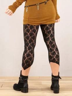 Legging Court Pointu En Dentelle "Yaö-li", Noir -Magasin De Vêtements Pour Femmes leggings court pointu yao li noir p image 335571 grande