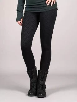 Legging Long Imprimé "Hatha Longma", Noir