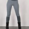 Legging Long Imprimé "Tetris", Gris Clair
