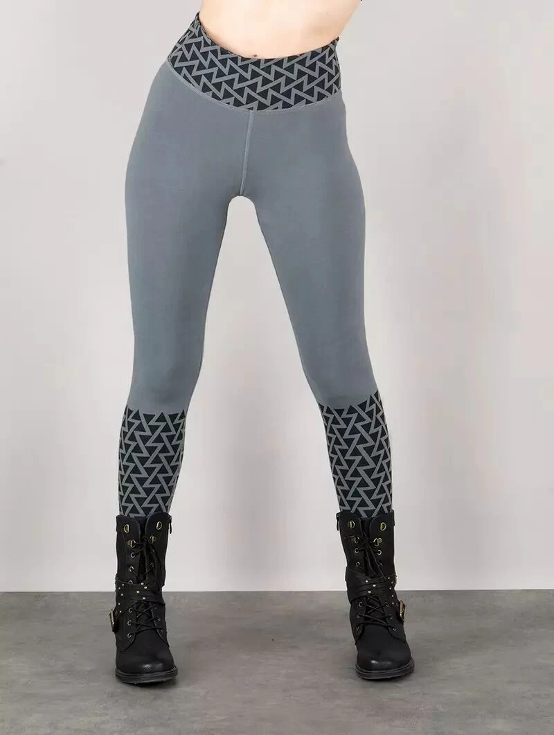 Legging Long Imprimé "Tetris", Gris Clair 1 Legging Long Imprimé "Tetris", Gris Clair