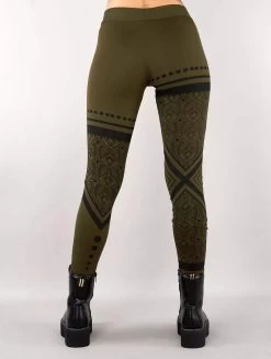 Legging Long Imprimé "Rinji Floral Circuit", Vert Kaki -Magasin De Vêtements Pour Femmes leggings longs rinji floral circuit vert kaki p image 328040 grande