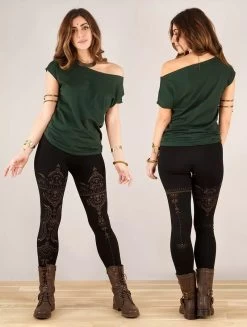 Legging Long Imprimé "Rinji Zohraa", Noir -Magasin De Vêtements Pour Femmes leggings longs rinji zohraa noir p image 337128 grande