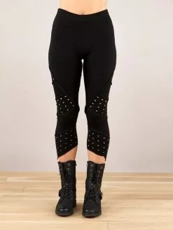 Legging Court Ajouré En Patchwork "Nirmala", Noir -Magasin De Vêtements Pour Femmes leggings nirmala noir p image 335379 grande