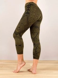 Legging ¾ Imprimé "Rinji Africa", Vert Kaki -Magasin De Vêtements Pour Femmes leggings rinji africa vert kaki p image 335444 grande