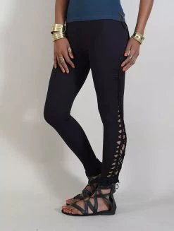 Legging Long Ajouré "Swad", Noir