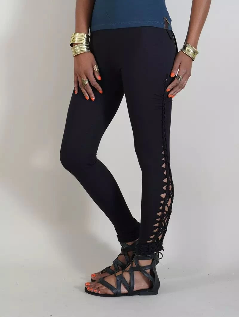 Legging Long Ajouré "Swad", Noir 1 Legging Long Ajouré "Swad", Noir