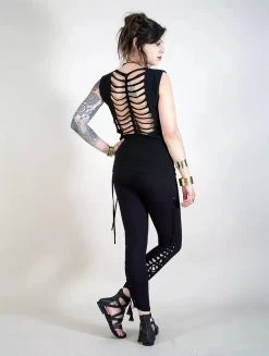 Legging Long Ajouré "Swad", Noir 8 Legging Long Ajouré "Swad", Noir -Magasin De Vêtements Pour Femmes leggings swad noir p image 320748 grande