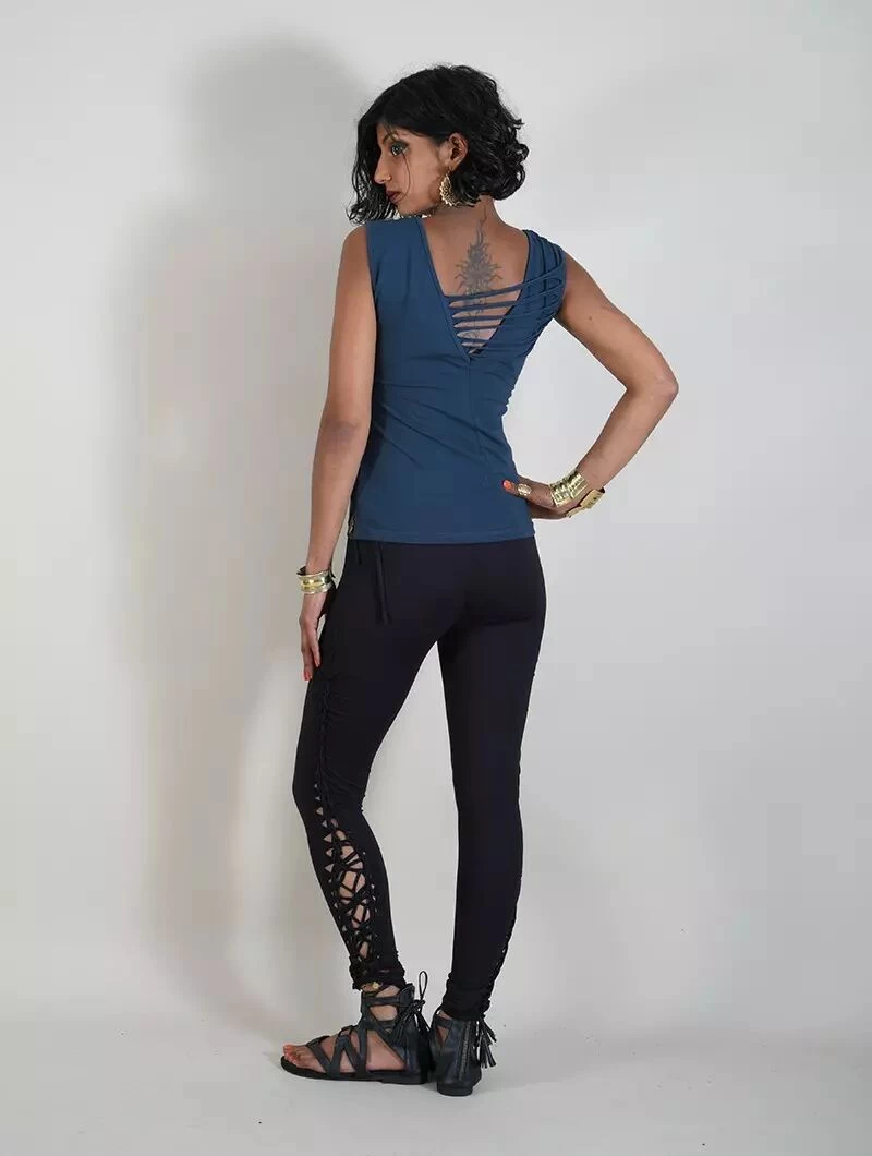 Legging Long Ajouré "Swad", Noir 5 Legging Long Ajouré "Swad", Noir – Image 5
