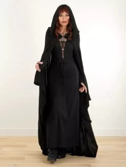 Longue Cape à Capuche "Danäa", Noir
