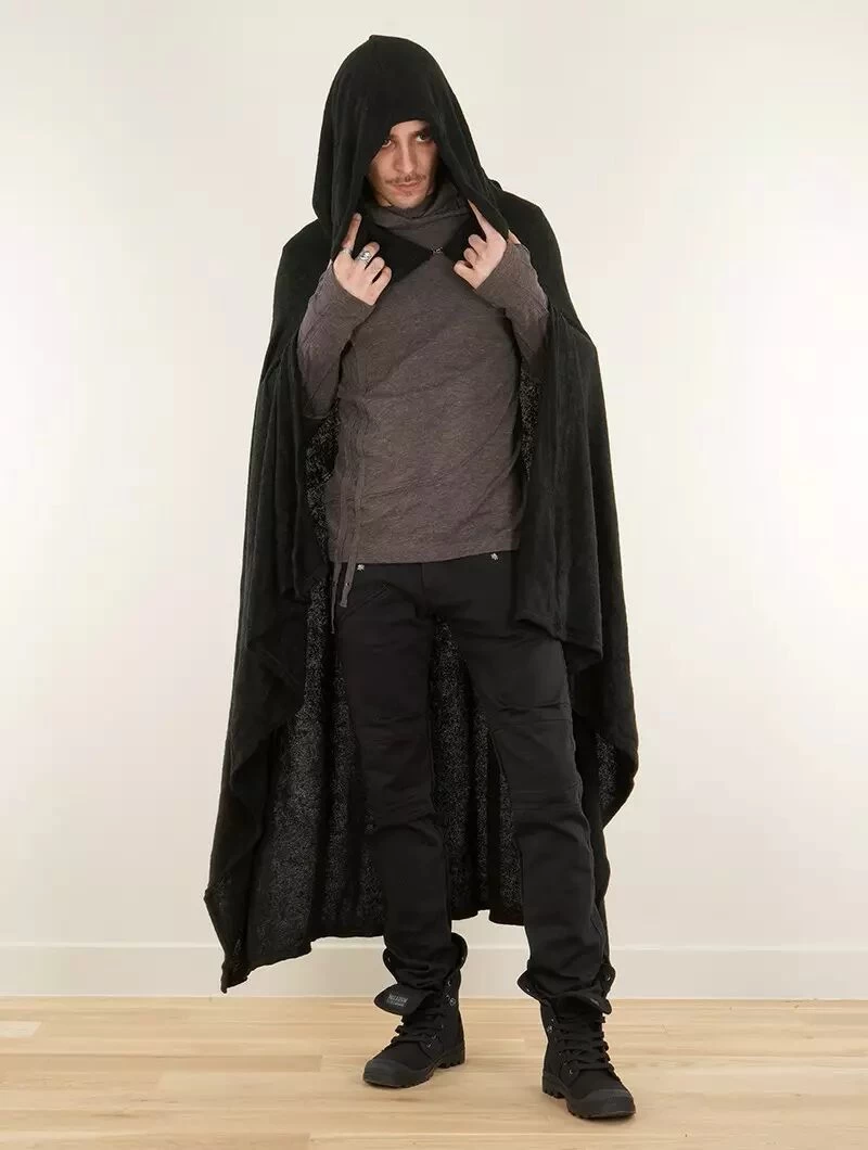 Longue Cape à Capuche "Danäa", Noir 5 Longue Cape à Capuche "Danäa", Noir – Image 5