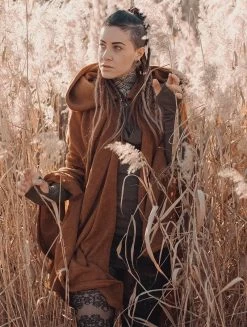 Longue Cape à Capuche "Danäa", Rouille -Magasin De Vêtements Pour Femmes longue cape a capuche danaa rouille p image 337844 grande