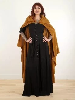 Longue Cape à Capuche "Danäa", Rouille -Magasin De Vêtements Pour Femmes longue cape a capuche danaa rouille p image 338576 grande