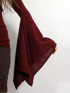 Pull à Manches évasées "Eo-Kimö", Bordeaux Et Noir -Magasin De Vêtements Pour Femmes p image 295956 grande