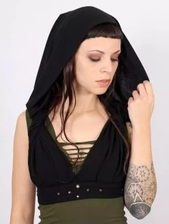 Brassière à Capuche "Yüzü", Noir