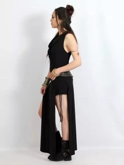 Robe Longue Fendue "Nephilim", Noir -Magasin De Vêtements Pour Femmes p image 312347 grande