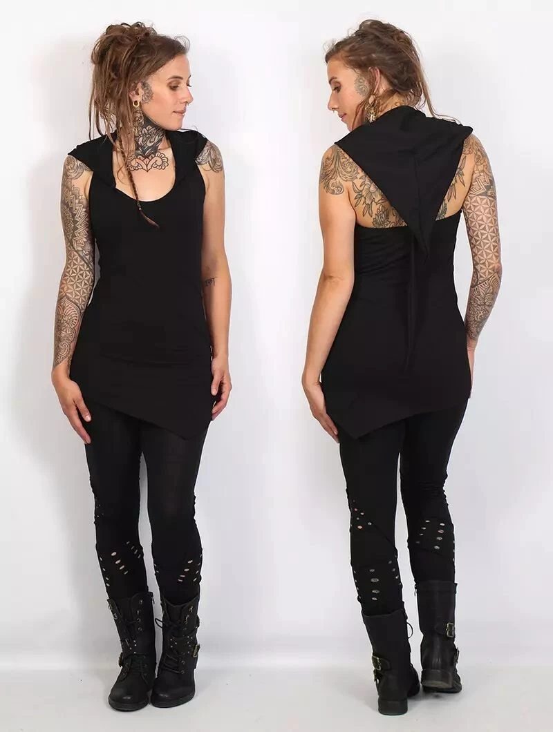 Tunique Capuche Lutin "Ranoy", Noir 5 Tunique Capuche Lutin "Ranoy", Noir – Image 5