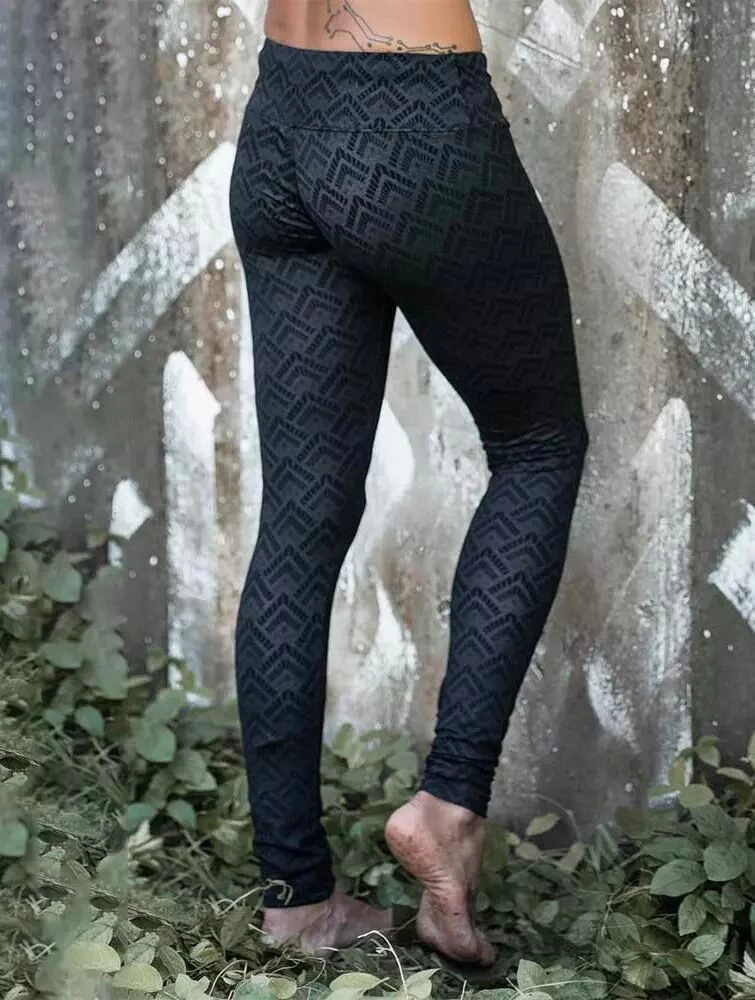 Legging Long Imprimé "Hatha Longma", Noir 2 Legging Long Imprimé "Hatha Longma", Noir – Image 2